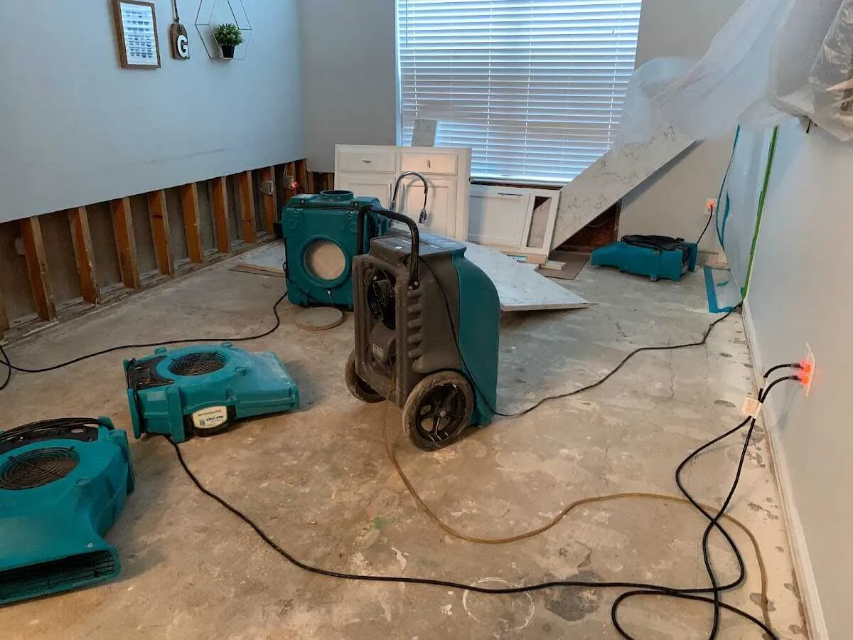 Dehumidifier in flood-cut room for Water Extraction & Removal in Town and Country